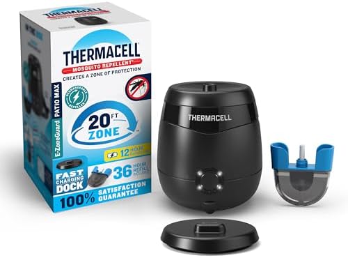 Thermacell E-ZoneGuard Patio Max Mosquito Repellent 12Hr Bat + Chrging Dock