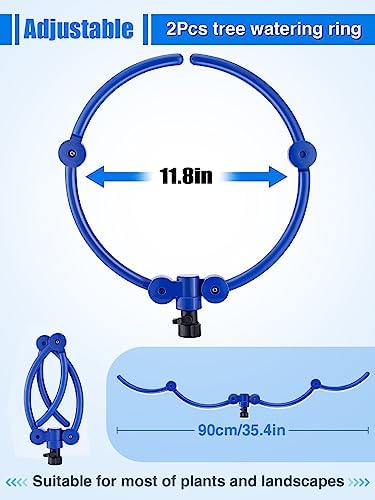 Apipi 2 Pcs 11.8" 360° Ring Tree Water Sprinklers for Even Root Irrigation