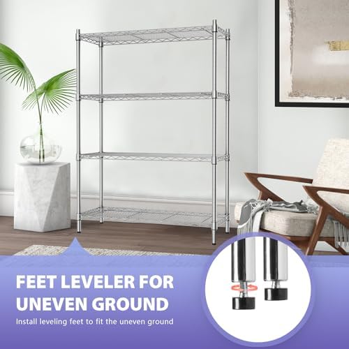 PayLessHere | 4-Tier Wire Shelf | 36"x14"x54" | Chrome | Adjustable Racks | Heavy-Duty Storage Shelves, Holds Upto 1000 lbs | Rust-Resistant, No-Tool Assembly | for Home, Garage Shelving