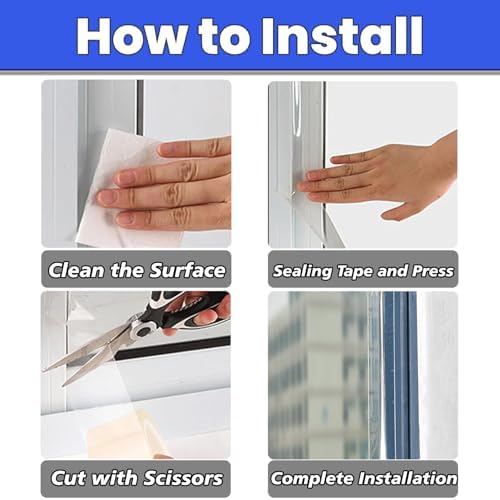 Window Insulation Tape for Winter Heavy Duty Weather Stripping Sealing Film Tape Draft Stopper 3 in x 33 Ft Keep Warm & Save Energy Easy Apply & Remove for Doors and Windows