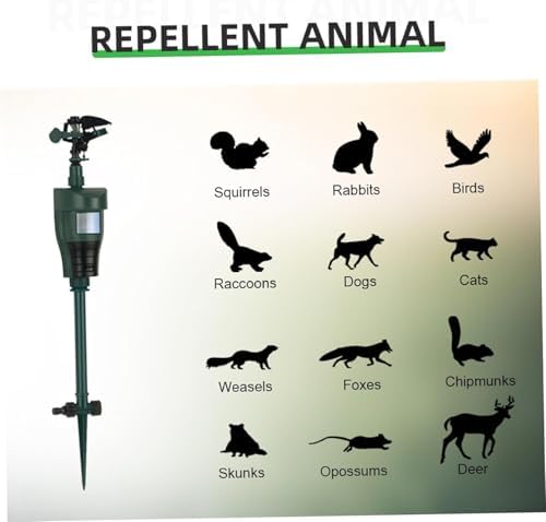 Adjustable 360° Motion Activated Sprinkler for Garden – Animal Deterrent Motion Sensor Sprinkler to Protect Plants