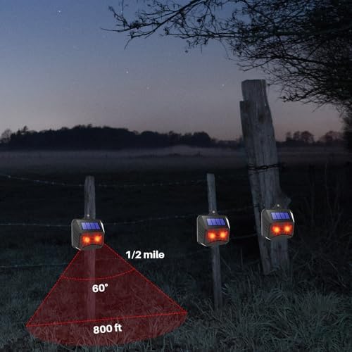 Solar Nocturnal Animal Repeller Outdoor with Red Predator Eyes,8 Pack Auto Activate Night Animal Deterrent Lights for Deer, Raccoons, Coyotes,Skunks,Foxes -Protection for Chicken Coop,Yard,Farm
