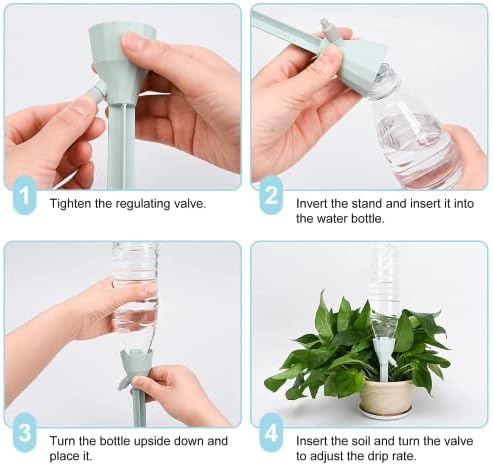 New Upgraded Plant Self Watering Spikes,Adjustable Plant Watering Devices with Slow Release Control Switch Water Dripper,Watering Planter Insert,Automatic Plant Waterer for Vacations (6)