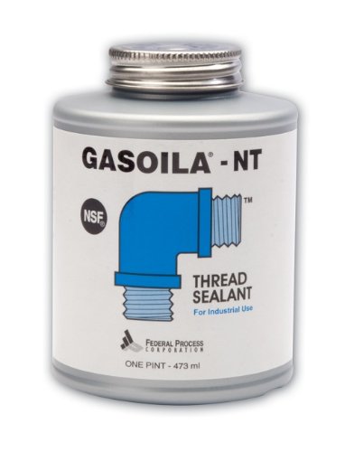 Gasoila NT, Pipe Thread Sealant, High-Performance Leak Protection, NSF, Made in USA, Free of PFAS, 1 Pint Brush-in-Cap, -50°F to 400°F, for Metal & Plastic, Seals to 6,000 PSI