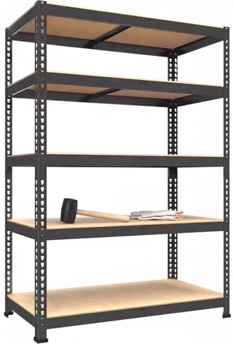 PrimeZone 71" H Storage Shelves, 5 Tier Adjustable Metal Shelf for Garage