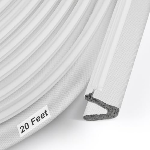Litaibai Kerf Door Weather Stripping for Exterior Doors, White, 20 ft