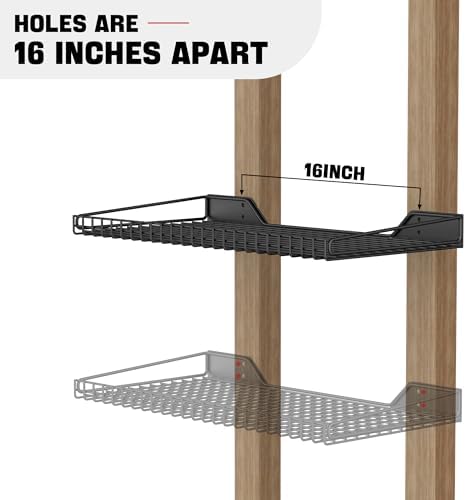 Ultrawall Wall Mounted Storage Shelf for Garage, 4 Pack Metal Shelf Rack