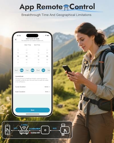 Insoma 1 Zone WiFi Water Timer with Brass Inlet, Smart Hose Timers with Hub Support 2.4GHz WiFi & Bluetooth, APP & Voice Control, Irrigation Timers with Rain Delay & Manual Watering for Yard, Lawn