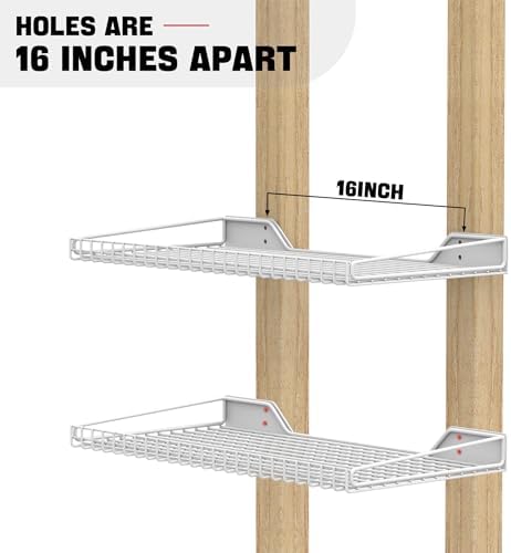 Ultrawall Wall Mounted Storage Shelf for Garage, 2 Pack Metal Shelf Rack