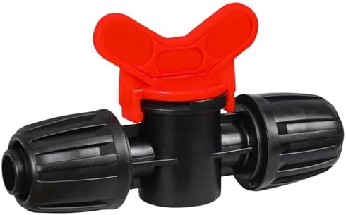 10 Pack 1/2 Inch Drip Irrigation Valve Fittings (1/2" ID x 0.65" OD) - 1/2'' Drip In-Line Shut Off Valve Anti-Drop Barbed Lock Nut Flow Control Valve Connectors for 1/2 Inch Drip Tubing