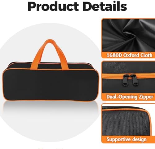 Grill Utensil Storage Bag for Outdoor Grilling, 20 x 6 x 5 in, Black
