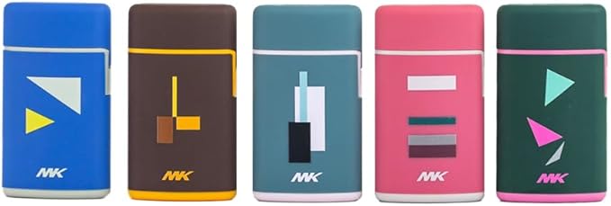 MK Lighter 5-Pack Torch Flame Pocket Lighters, Refillable and Multipurpose, Ideal for Candles, BBQ, Camping, and Everyday Use (Dimensional-5PC)