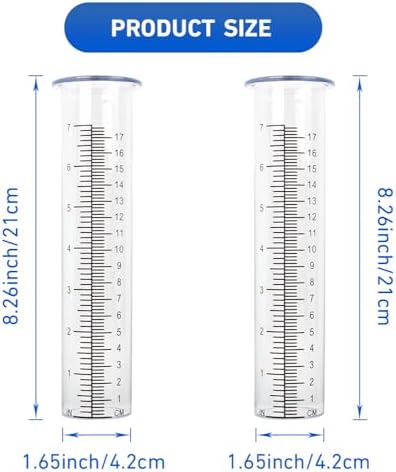 2 Pack Plastic Rain Gauge Replacement Tube
