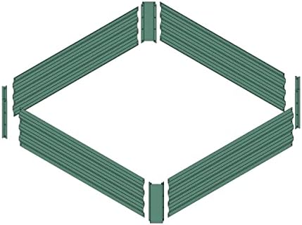 4x4x1ft Green Metal Raised Garden Bed Kit, Galvanized Outdoor Planter Box for Vegetables, Flowers, Herbs, and Succulents,120 Gallon Capacity