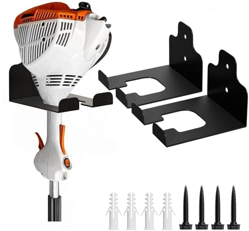 JNIHEEP Garage Organizer Trimmer Rack,Garden Power Tool Hanger,2 Pack,Black