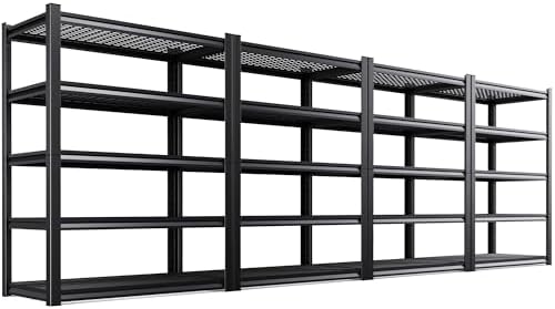 Set of 4 71"H Garage Shelving-3000LBS 5 Tier Storage Shelves,Adjustable Heavy Duty Metal Shelving Unit and Storage Large Wire Rack,Utility Steel Shelf For Shop Warehouse Industrial Pantry 71"x35"x16"