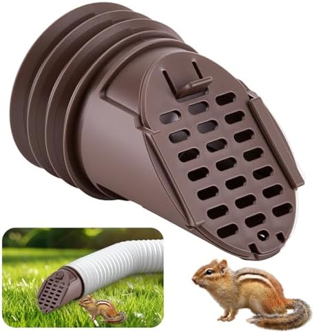 WADEO Rain Gutter Downspout Extension Hose Guard, Drain Downspout Extender Outlet Filter and Leaf Guard, for Standard 4'' Circular Threaded Hose, Brown