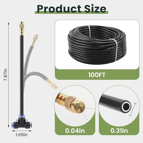 100FT Automatic Drip Irrigation Kits with Water Timer 360° Bendable Spray