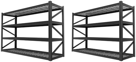 4-Tier Heavy Duty Garage Shelving, 8,000 lbs Capacity Adjustable Metal Storage Shelving Unit for Garage, Basement, Warehouse & Workshop, 71" W x 24" D x 71" H
