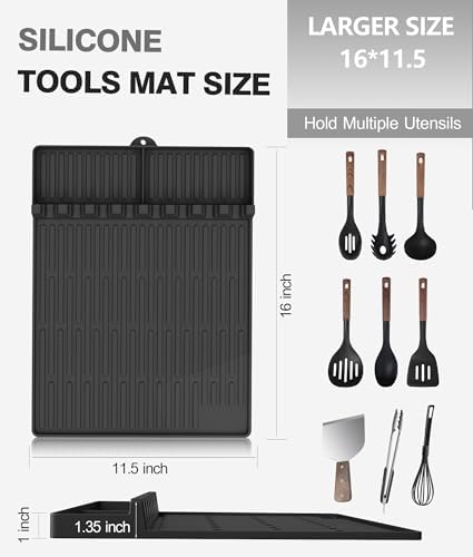 Silicone Grill Mat for Blackstone Griddle Accessories, 8-Slot Tool Mat
