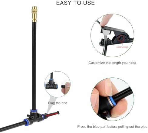 50 FT Drip Irrigation System 5/16 Inch Tubing with 16 Nozzles, Automatic Watering Misting System, Adjustable Sprinkler for Garden, Lawn, Plants, and Raised Bed