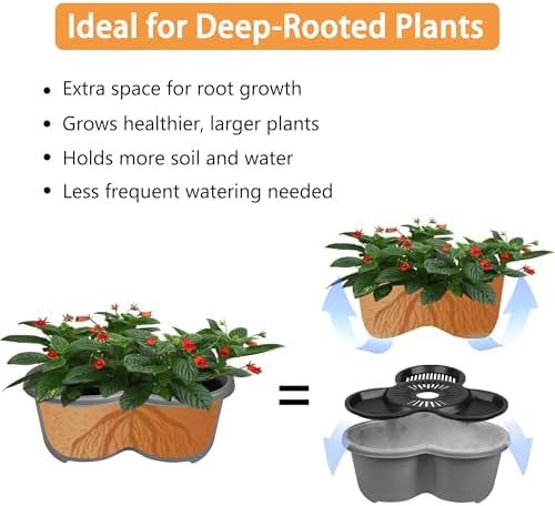 VECELO 7 Tier Vertical Garden Planter, Self Watering Stackable Planters with Wheels for Strawberries, Herbs, Flowers, Vegetables, Dark Gray