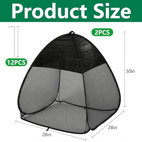 2Pcs Pop Up Garden Netting Bug and Shade Cover,Plant Sun Shade Netting Tent