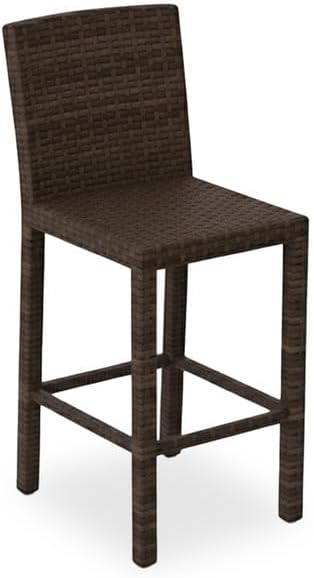 Covers & All Universal 30" Armless Bar Stools, 16 mm Premium Charcoal Wicker Patio Furniture Designed for Deck and Garden Dining and Durable Outdoor Furniture for Poolside Bar (22" L x 18" W x 47" H)