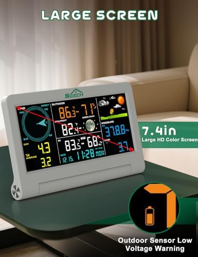 SQECH Weather Stations Wireless Indoor Outdoor with 7-in-1 Outdoor Sensor