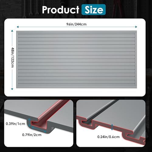 Brakki Slat Wall Paneling 4x8 Ft, Slatwall Garage Organizer Storage System