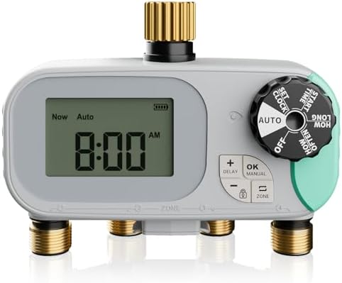 QUOBAS Sprinkler Timer for Garden Hose, Programmable Brass Water Timer