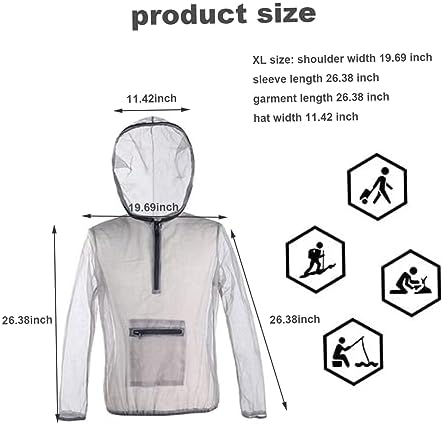Outdoor Mosquito Suit, Breathable Mesh Jacket With Hood And Pants - Net Clothing Protection