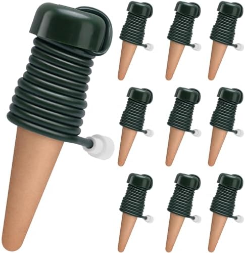 BYDOLL Plant Self-Watering Stakes Automatic Dripper Watering Terracotta Spikes for Indoor Outdoor Plant,Watering Insert Devices for Vacation use,Bonsai Garden Drip Irrigation System(10 Pack)
