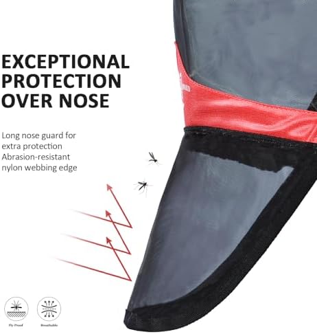 Harrison Howard Pro Luminous Horse Full Face Fly Mask Large Eye Space Long Nose with Ears UV Protection for Horse Coral Orange L