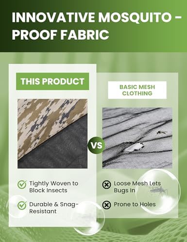 Mosquito Jacket, Durable Bug-Proof Jacket with Adjustable Hood & Pocket, Summer Mosquito Suit Outdoor Proof Clothing