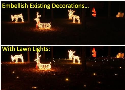 Cover Your Entire Lawn with Lights in Minutes – Outdoor LED Yard Lighting Decoration – No Ladders or Tools – Lawn Lights – for Christmas, Weddings & Events – 2827 sq ft Each – 36-10 Model, Warm White