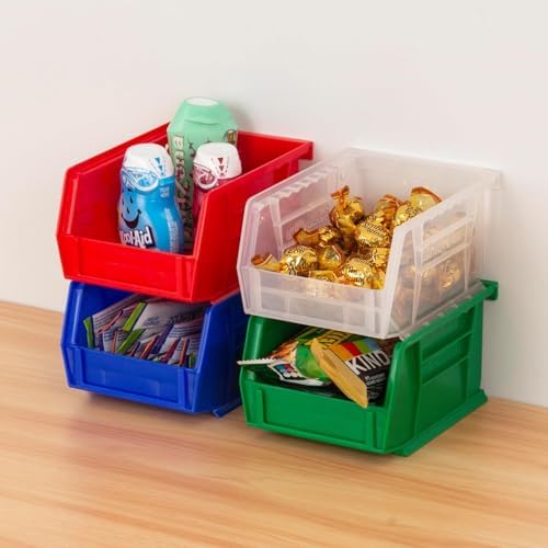 Akro-Mils 30210 AkroBins Plastic Storage Bins, 5"x4"x3", Blue, 24-Pack