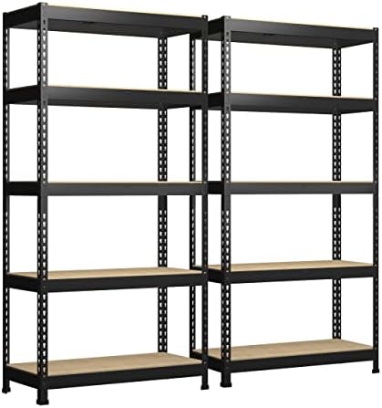 PrimeZone 71" H Heavy Duty Storage Shelves, 5 Tier Garage Shelving Unit