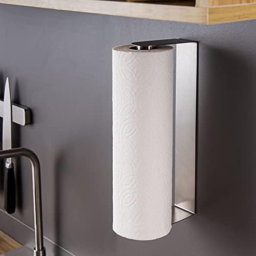 ZUNTO Paper Towel Holder Under Cabinet, Self Adhesive Paper Roll Rack