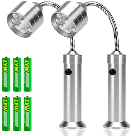 KOSIN Barbecue Grill Light Magnetic Base Super-Bright LED BBQ Lights - 360 Degree Flexible Gooseneck, Weather Resistant, Batteries Included - Pack of