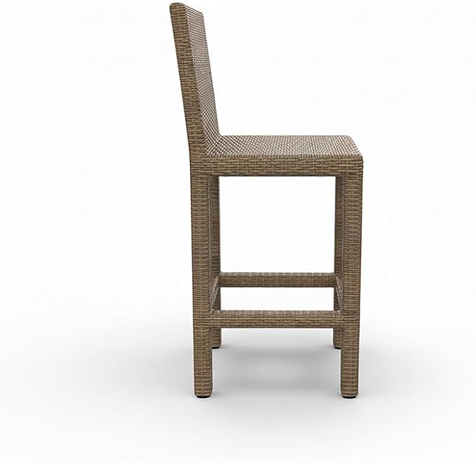 Covers & All Universal 30" Armless Bar Stools, 8 mm Willow Flat Wicker Patio Furniture Designed for Deck and Garden Dining and Durable Outdoor Furniture for Poolside Bar (22" L x 18" W x 47" H)