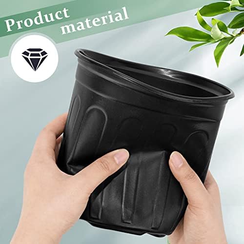 RAOOKIF 1 Gallon Pots for Plants, Flexible 1/2/3/5 Gallon Nursery Pots with Drainage, 1 Gallon Plastic Pots for Plants