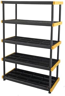 CX 5-Tier Heavy Duty Plastic Storage Shelves for Garage Organization
