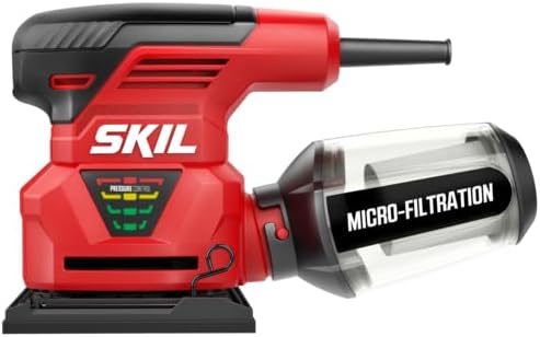 SKIL 7292-02 2.0 Amp 1/4 Sheet Palm Sander with Pressure Control , Red
