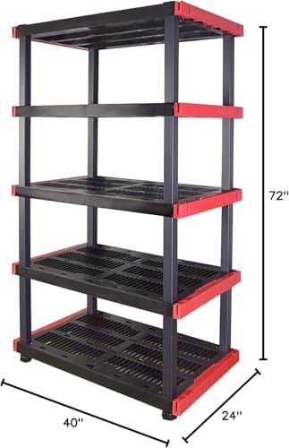 CX Craftsman 5-Tier Heavy Duty Plastic Storage Shelves, Garage Organization