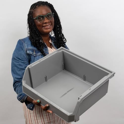ReadySpace Extra Large Stackable Plastic Storage Bins, 4-Pack, Black