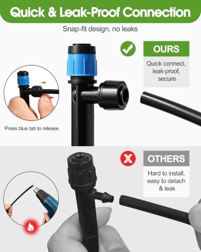 240FT Drip Irrigation System Kit, Quick-Connect Garden Watering System