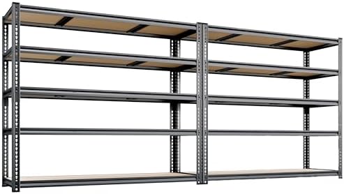 48"W Garage Shelving Heavy Duty ,5 Tier Metal Shelving Unit ,3050LBS, 2PCS