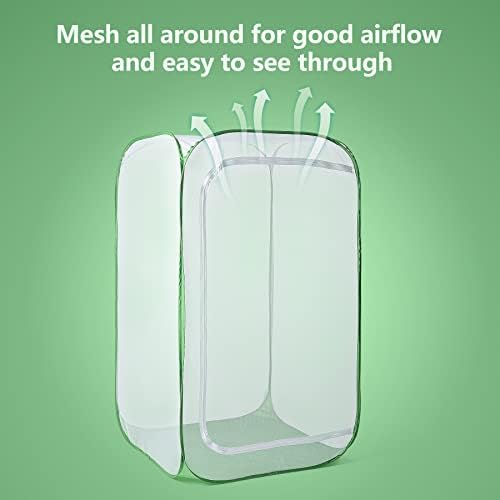48" Outdoor Mesh Plant Enclosure, Mesh Plant Cover for Pests, Bird and Pest Protection Guard for Fruit, Vegetables, Flowers and Herbs Pop-Up Cage 28 x 28 x 48 Inches