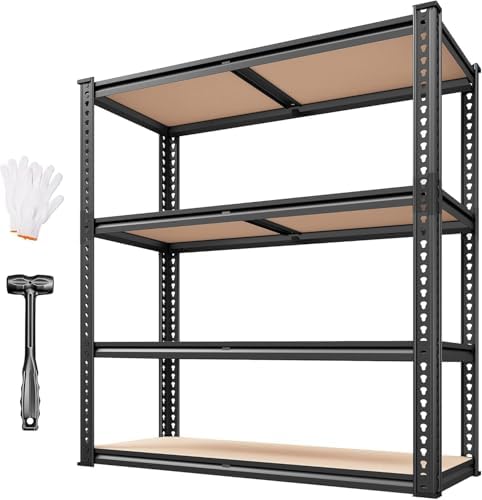 REIBII 40" W Garage Shelving with Rolled-Edge Columns for Basement Pantry